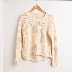 Loft Knitted Creme Colored Cotton Sweater
